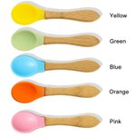 Personalized Animal Bamboo Baby Cutlery Set Food Grade with Suction Cup Birthday Baptism Christmas Gift for Baby New Mom