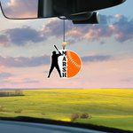 Personalised Football Baseball Wool Felt Air Freshener Scented Ornament with Name Car Decor Birthday Gift for Ball Lovers