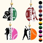Personalised Football Baseball Wool Felt Air Freshener Scented Ornament with Name Car Decor Birthday Gift for Ball Lovers