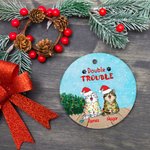 Personalisierte Katze Weihnachten Naughty Cats Ornament Double Trouble