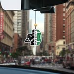 Personalised Football Baseball Wool Felt Air Freshener Scented Ornament with Name Car Decor Birthday Gift for Ball Lovers