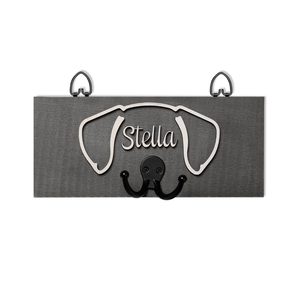 Personalized Dog Leash Holder with Name and Dog Ears Pattern, Dog leash
