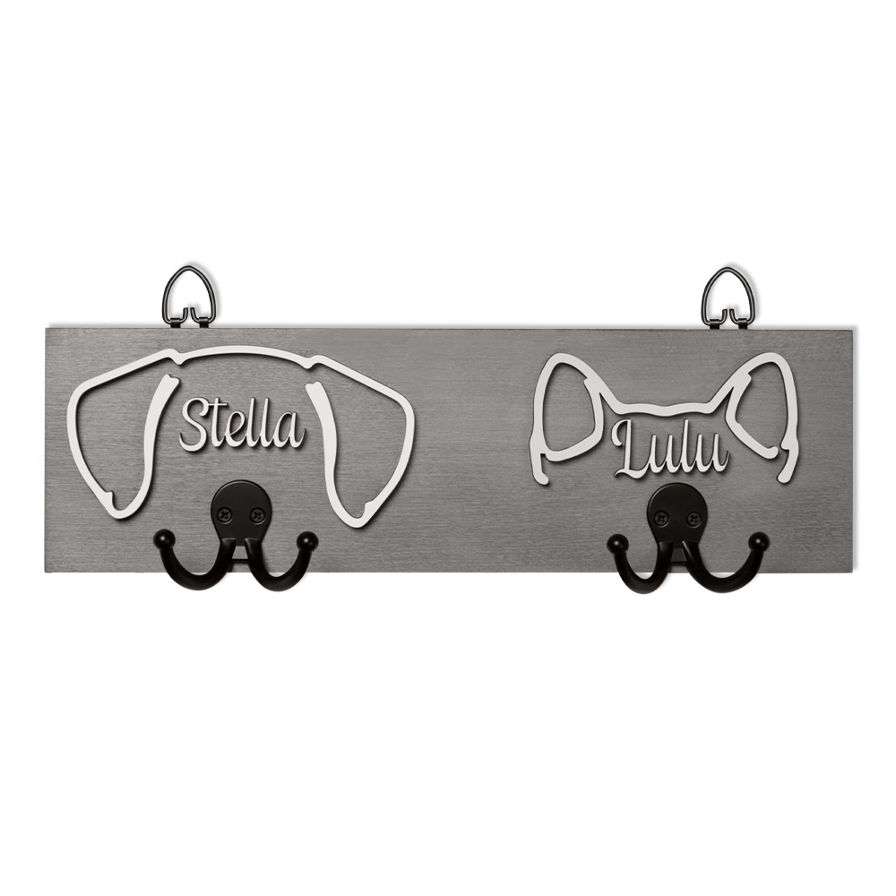Personalized Dog Leash Holder with Name and Dog Ears Pattern, Dog leash