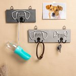 Personalized Wooden Dog Ears Leash Holder with Name and Hook Wall Decor Birthday Housewarming Gift for Dog Lover