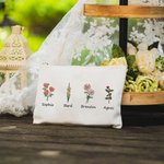 Personalisierte Geburt Blume Canvas Makeup Tasche Muttertag Geburtstag Geschenk für Mutter Großmutter