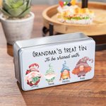 Lata de galletas de metal enana gnoma de Navidad personalizada