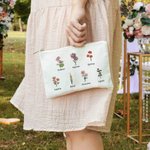 Personalisierte Geburt Blume Canvas Makeup Tasche Muttertag Geburtstag Geschenk für Mutter Großmutter