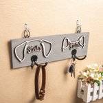 Personalized Wooden Dog Ears Leash Holder with Name and Hook Wall Decor Birthday Housewarming Gift for Dog Lover
