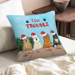 Housse de coussin personnalisée pour chat de Noël avec chapeau de Noël Cadeaux de Noël pour les amoureux des chats