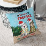 Housse de coussin personnalisée pour chat de Noël avec chapeau de Noël Cadeaux de Noël pour les amoureux des chats