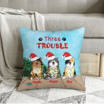 Housse de coussin personnalisée pour chat de Noël avec chapeau de Noël Cadeaux de Noël pour les amoureux des chats