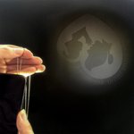 Personalized Mother Child Photo Projection Necklace in Silver