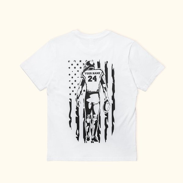 Gepersonaliseerde naam voetbal vlag T-shirt Football Lover Gift