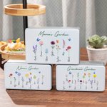 Personalized Family Watercolor Flowers Metal Tin