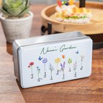 Personalized Family Watercolor Flowers Metal Tin