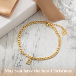 Personalized 1-8 Initials A-Z Anklet with White Crystals Embellished on Letters
