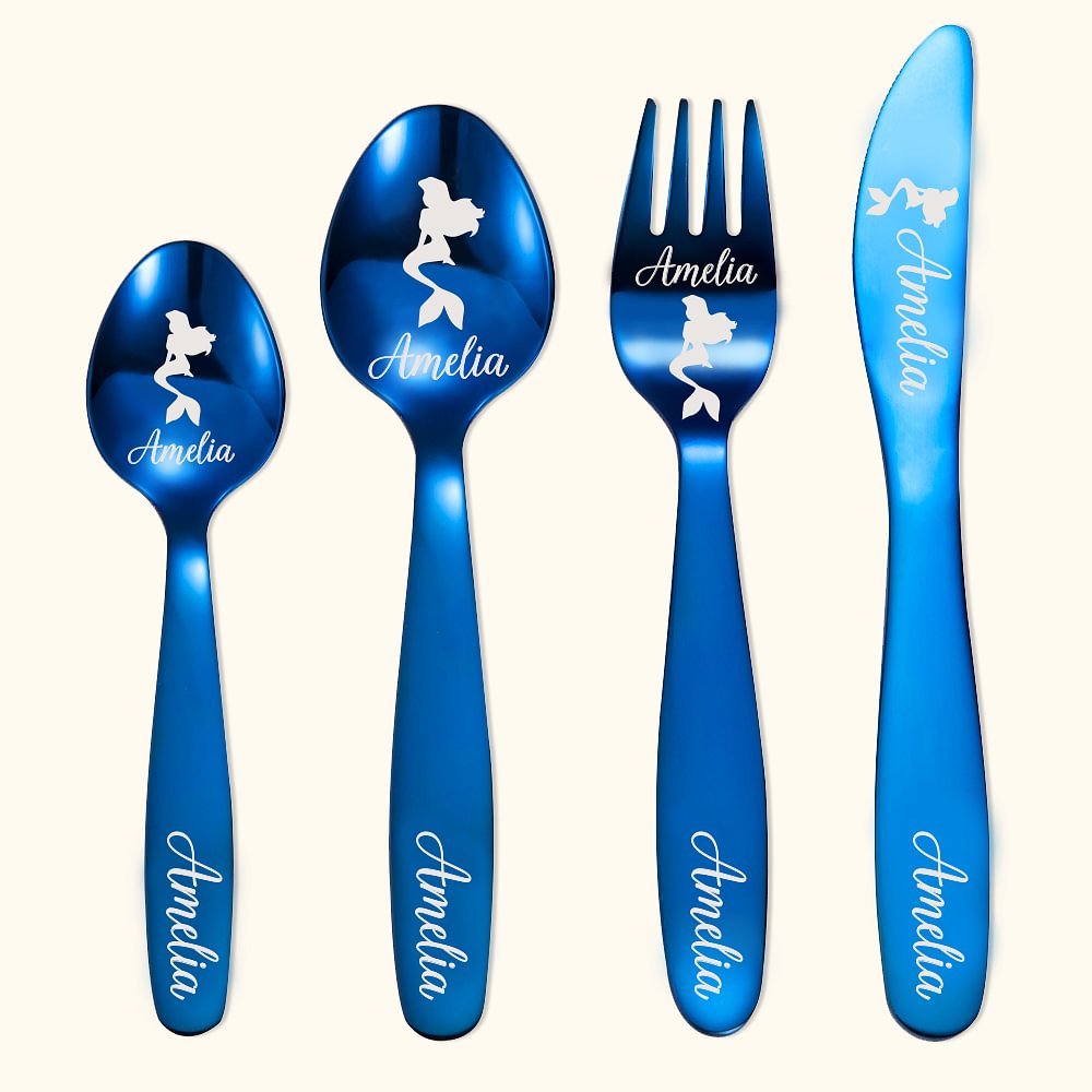Personalized Mermaid Cutlery Set Gift for Kids CALLIE
