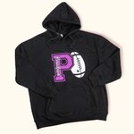 Personalized Glitter Football T-Shirt Hoodie with  Varsity Letter and Mascot Name
