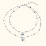 Personalized Double Strand Bead Necklace with Pet Portrait and Name