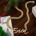 Personalized Iced Out Cuban Necklace with Name Pendant Hip Hop Zircon Jewelry Birthday Valentine's Day Gift for Hip-hop Fans