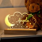 Veilleuse personnalisée avec nom de la lune et des étoiles Décoration pour chambre d'enfant