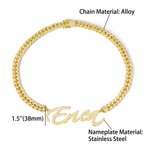 Personalisierte Iced Out Cuban Halskette mit Namen Zirkonia Schmuck Hip Hop Geburtstag Valentinstag Geschenk für Hip-Hop-Fans