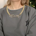 Personalized Iced Out Cuban Necklace with Name Pendant Hip Hop Zircon Jewelry Birthday Valentine's Day Gift for Hip-hop Fans
