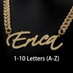 Personalized Iced Out Cuban Necklace with Name Pendant Hip Hop Zircon Jewelry Birthday Valentine's Day Gift for Hip-hop Fans