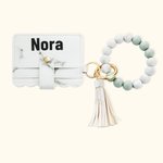 Llavero personalizado Cartera de cuero con pulsera pulsera de cuentas