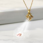 Personalisierte Foto Projektion 100 Sprachen Ich liebe dich Projektion kleiner Engel Flügel Halskette