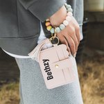 Llavero personalizado Cartera de cuero con pulsera pulsera de cuentas
