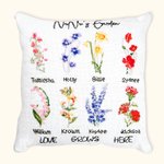 Personalized Birth Flower DIY Embroidery Kit Pillow Cushion Case