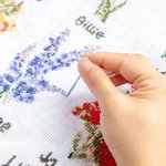 Personalized Birth Flower DIY Embroidery Kit Pillow Cushion Case