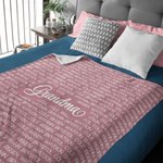 Coperta di famiglia personalizzata multicolore in morbido pile con 1-20 nomi Regalo di Natale e compleanno per la famiglia dei nonni