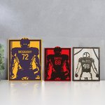 Personalized Back View of Football Player Wooden Frame Home Decor
