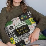 Personalized Christmas Farm Themed Throw Pillow Cushion Cover