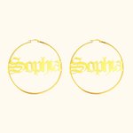 Pendientes de aro con nombre en círculo