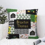 Personalized Christmas Farm Themed Throw Pillow Cushion Cover