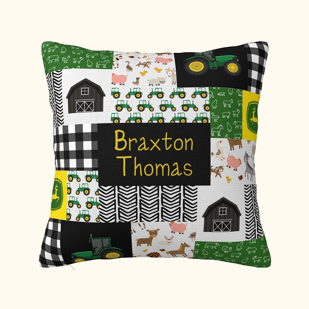 Coussin d'oreiller de Noël personnalisé, sur le thème de la ferme.