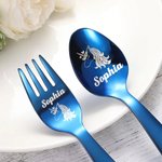 Personalisierte Fantasy Einhorn Besteck Set Geschenk für Kinder