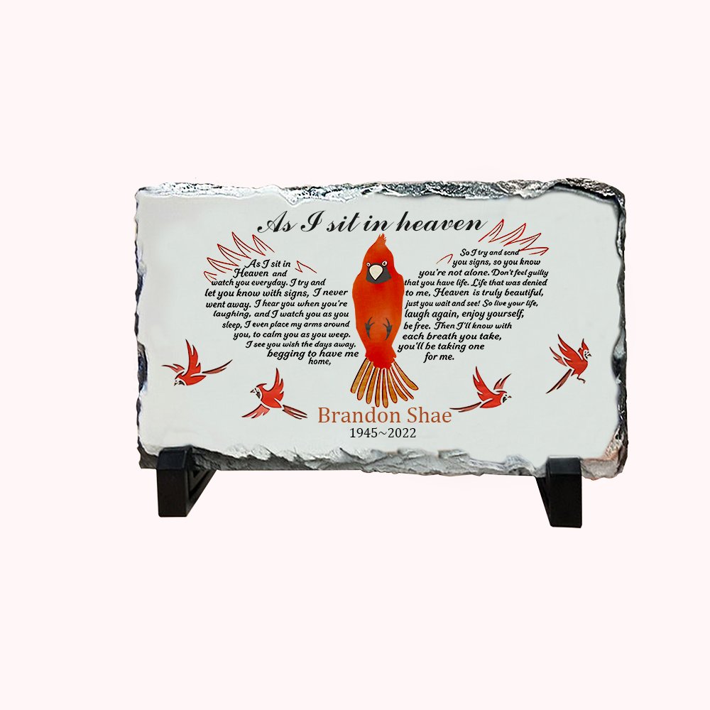 Ardoise Cardinal Personnalisée Décoration de Maison Cadeau de Sympathie et de Mémoire