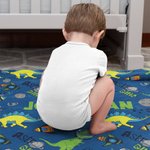 Personalized Fantasy Unicorn Dinosaur Soft Fleece Blanket with Name Birthday Children's Day Gift for Kids