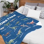 Personalized Fantasy Unicorn Dinosaur Soft Fleece Blanket with Name Birthday Children's Day Gift for Kids