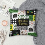 Personalized Christmas Farm Themed Throw Pillow Cushion Cover