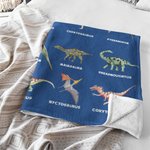 Personalized Fantasy Unicorn Dinosaur Soft Fleece Blanket with Name Birthday Children's Day Gift for Kids