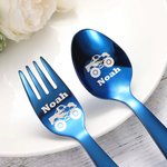 Personalized Extreme Stunt Truck Theme Cutlery Set Gift for Kids