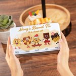 Personalised Food Grade Metal Cute Characters Biscuit Tin with Name and Text Gift for Family or Friend
