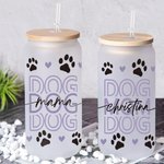 Taza Mamá Perro Personalizada con Tapa y Pajita