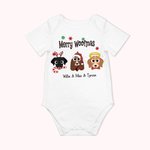 Personalisierte fröhlichen Hund Wuffmas Cartoon-Stil Baby Onesie