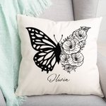 Personalisierte Schmetterling Geburt Blume Blumenstrauß Kissen werfen Kissenbezug